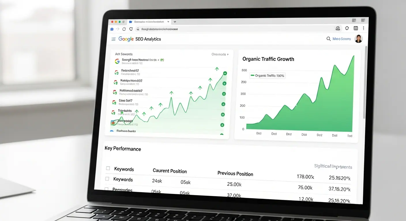 Graphique de croissance du trafic organique SEO
